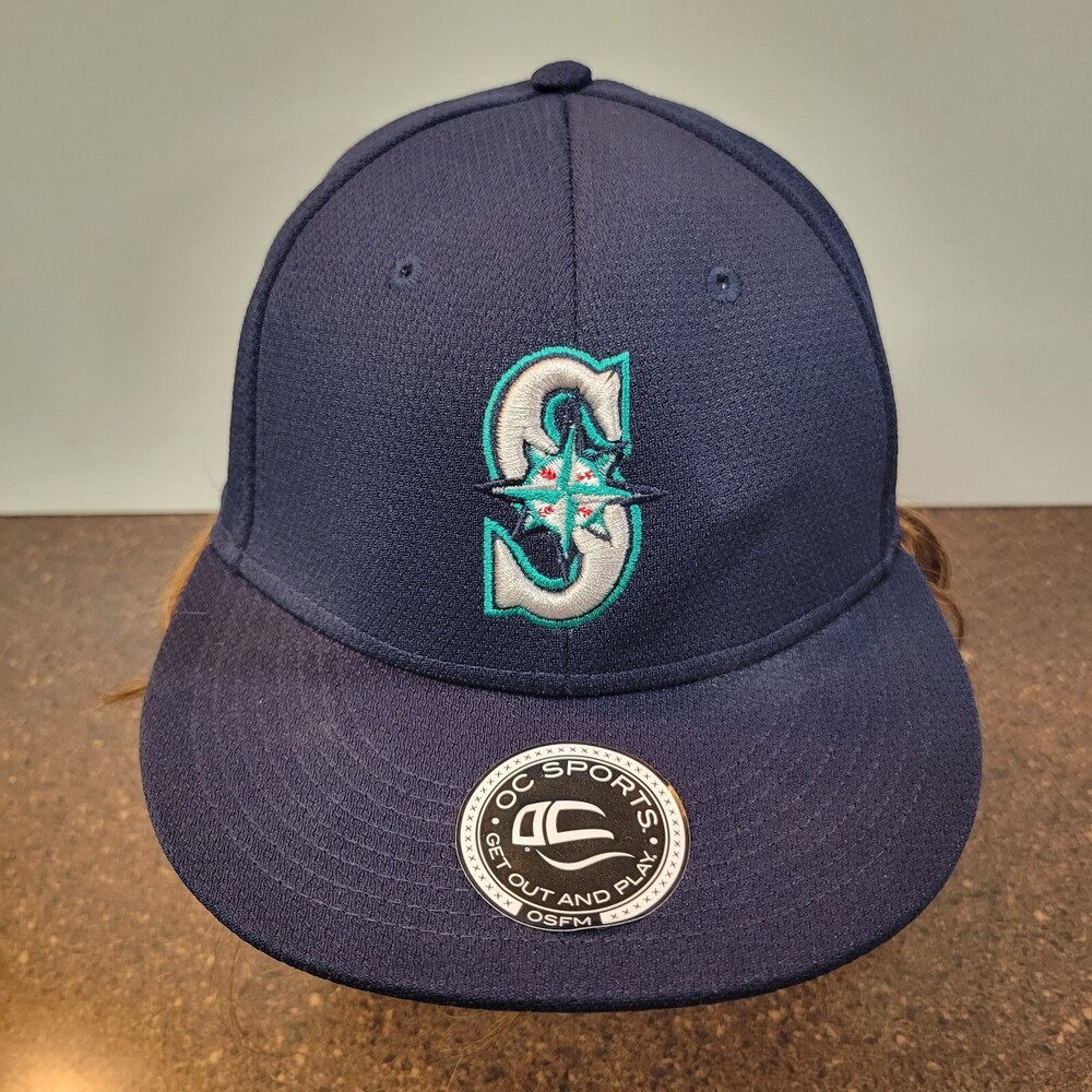 Seattle Mariners Baseball Cap Mens OSFM Navy OC Sports Team MLB Strapback Hat
